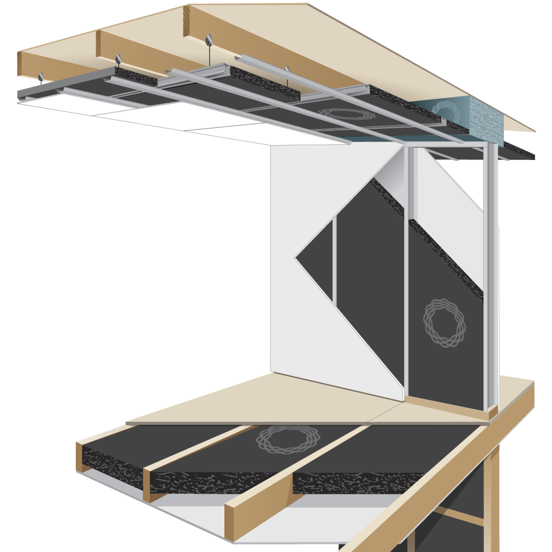 Chatterblock acoustic insulation illustration Chatterblock Commercial Wool Acoustic insulation illustration